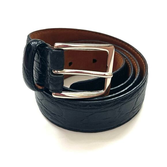 Cole Haan Croc Embossed Leather Belt - Picture 1 of 7